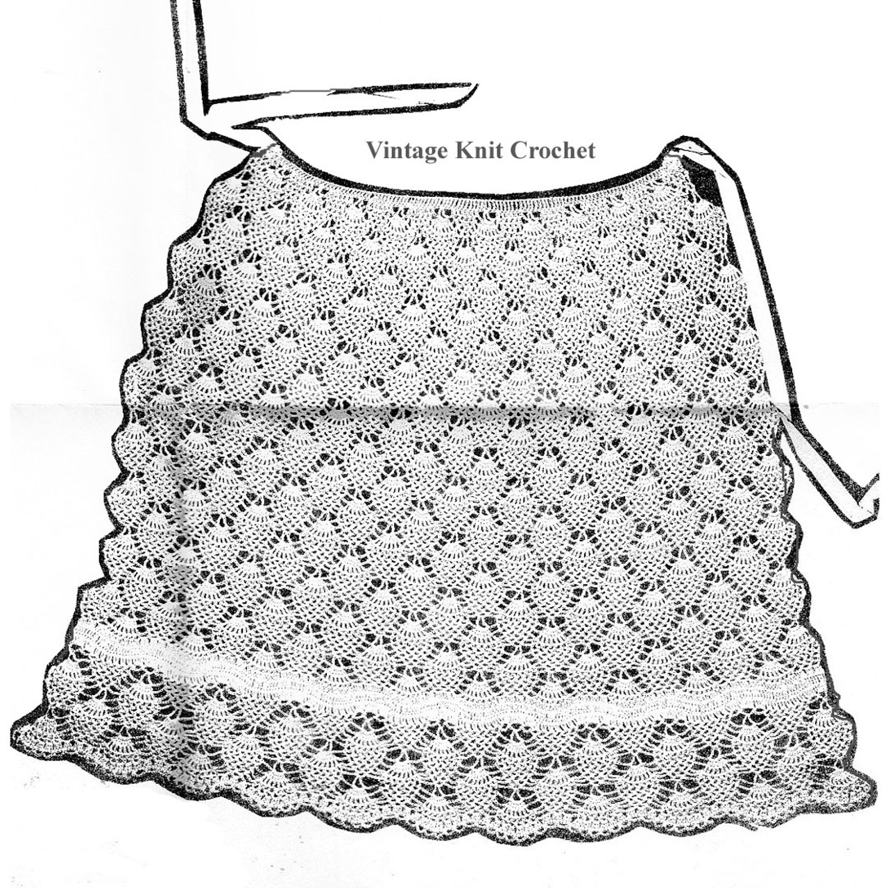 Pineapple crocheted apron pattern illustration