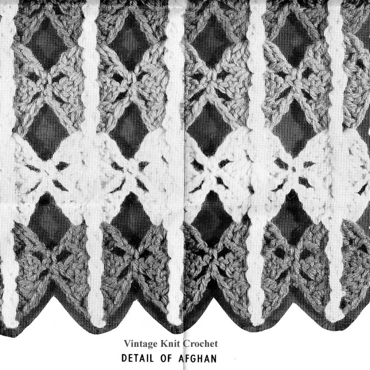 crocheted shell afghan pattern stitch illustration