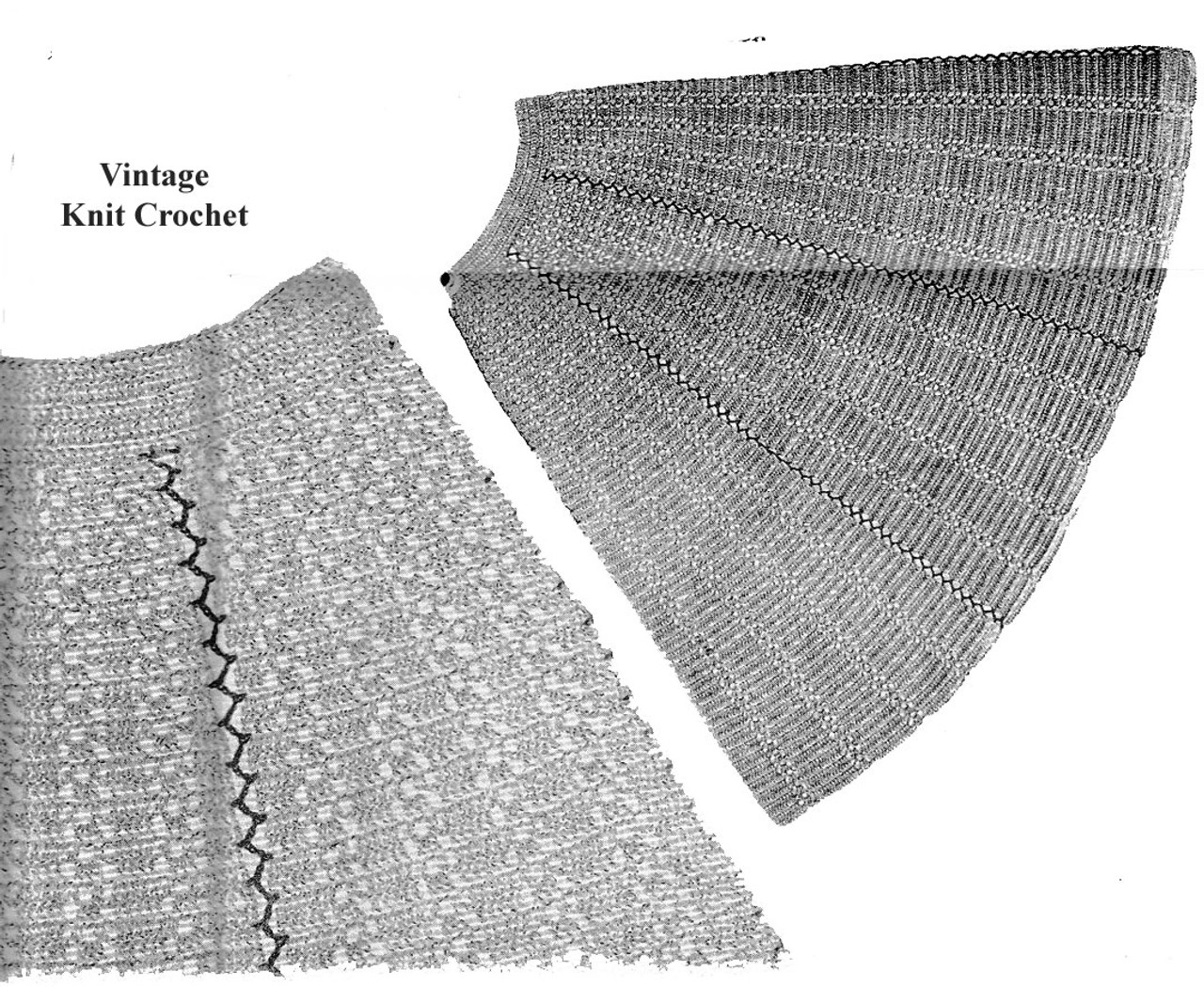 Crochet skirt pattern illustration for Martha Madison No 944