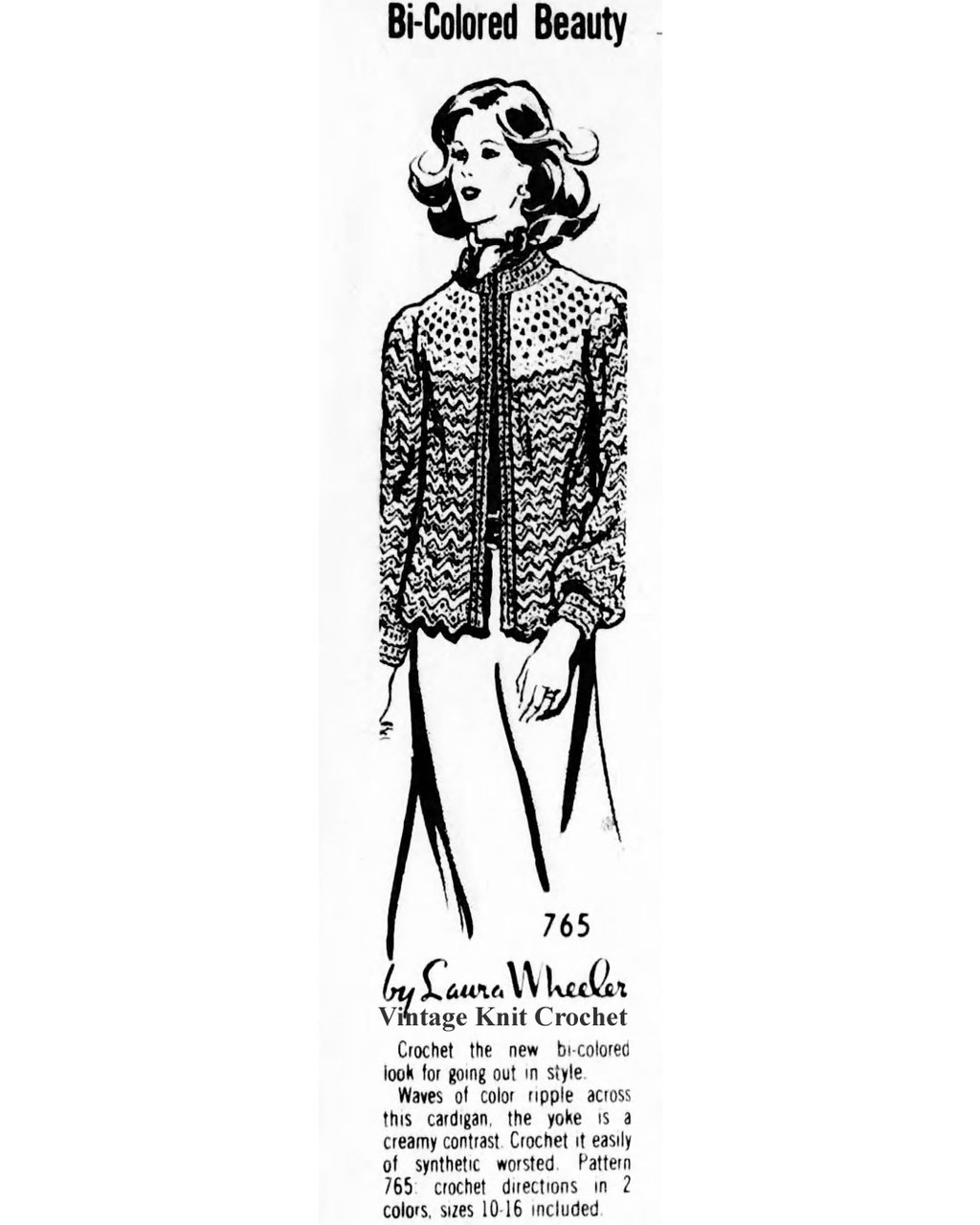 Mail Order Design 765 Crocheted Jacket Newspaper Advertisement