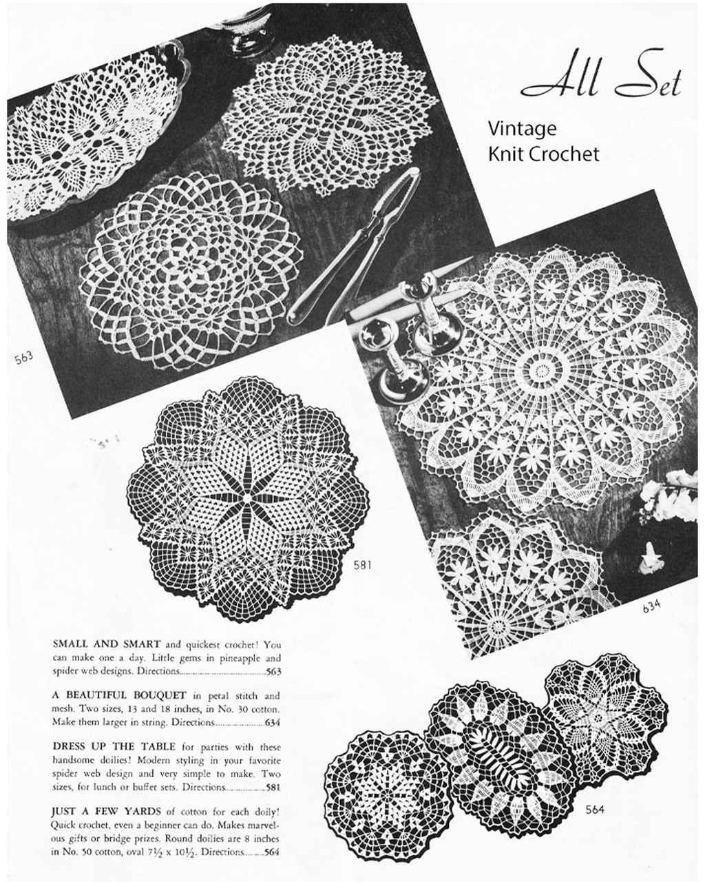 Doily Design 563 in the 1952 Laura Wheeler Designs Catalog