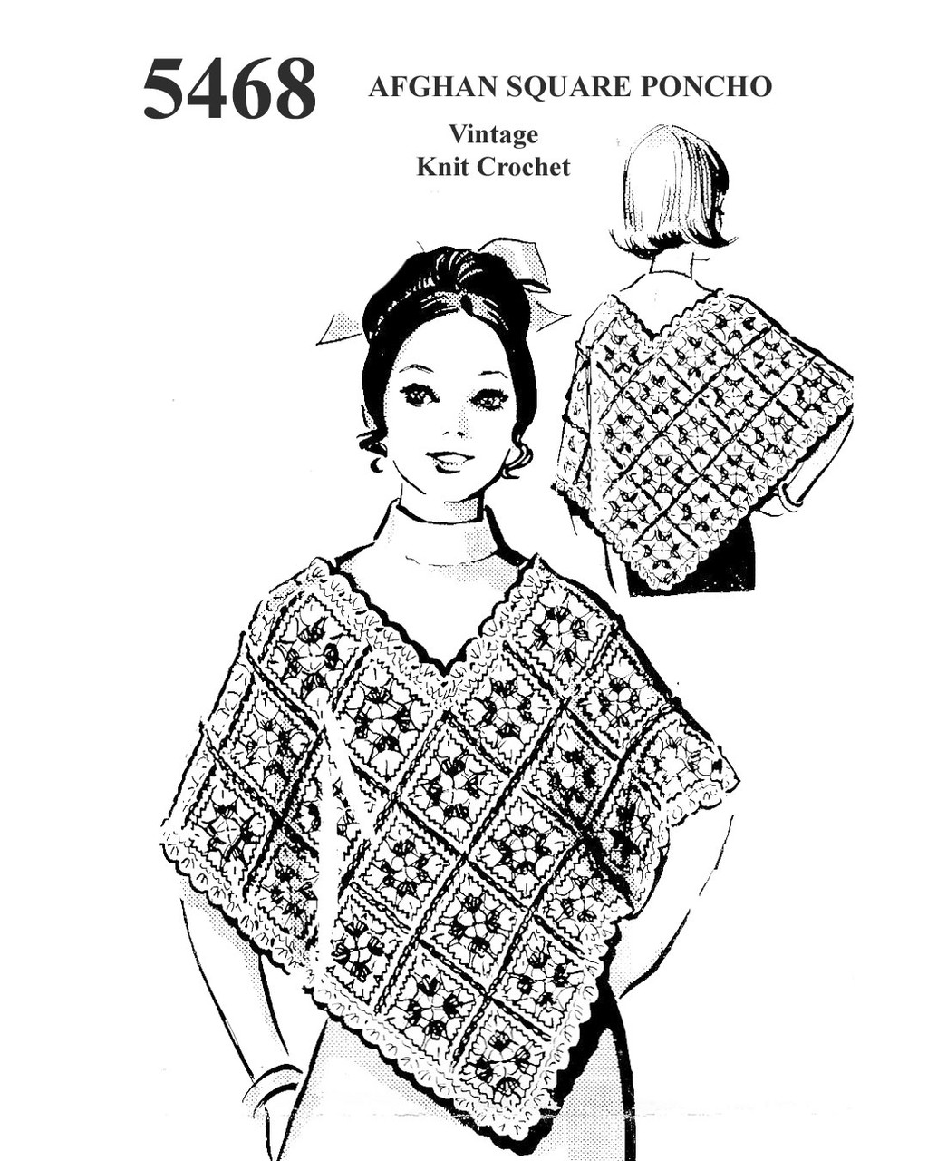 Anne Cabot Crochet Poncho Pattern No 5468