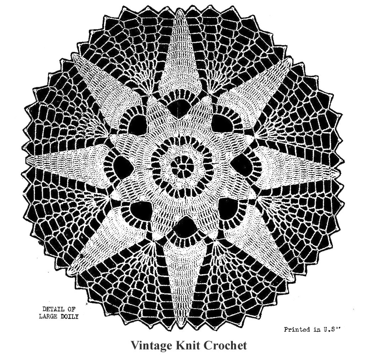 Large Star Doily pattern illustration, Design 3061