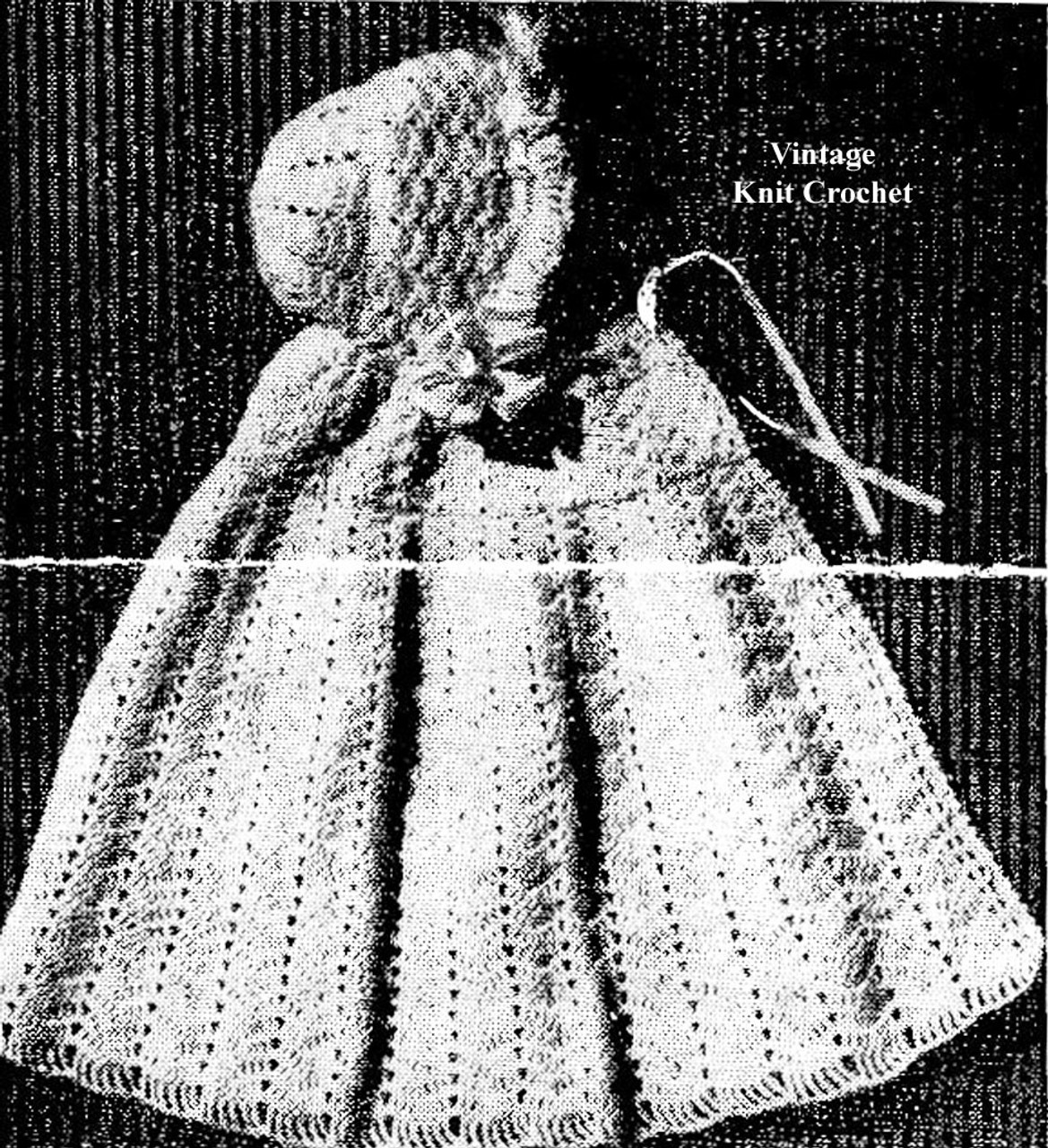 Vintage crochet baby cape pattern, hooded mail order no 1407 Peggy Roberts