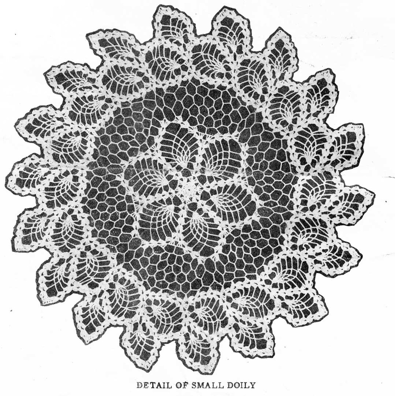 Pineapple Swirl Crocheted Doily Pattern Laura wheeler Design 7227