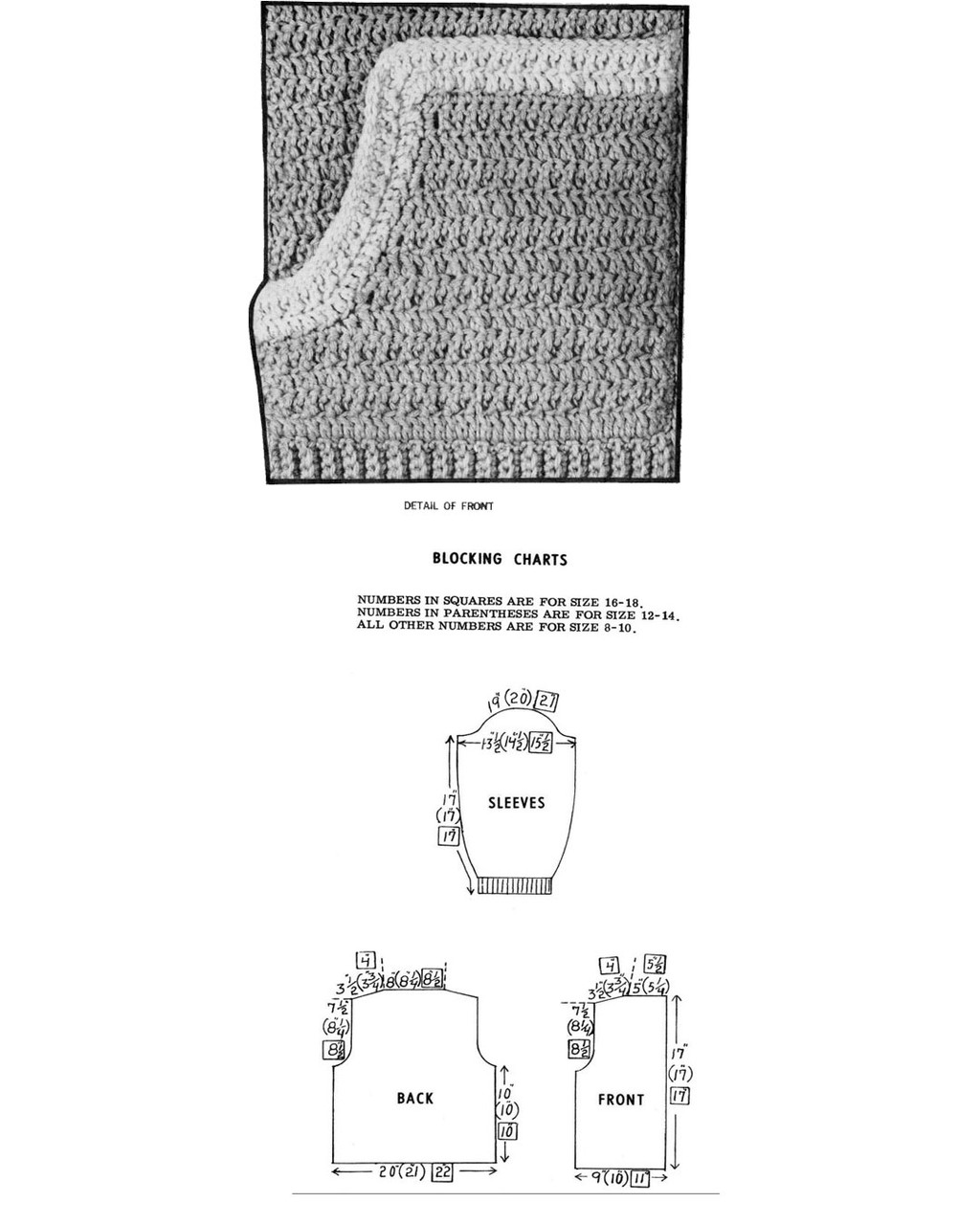 Hooded Jacket Crochet Pattern Illustration for Design 7421