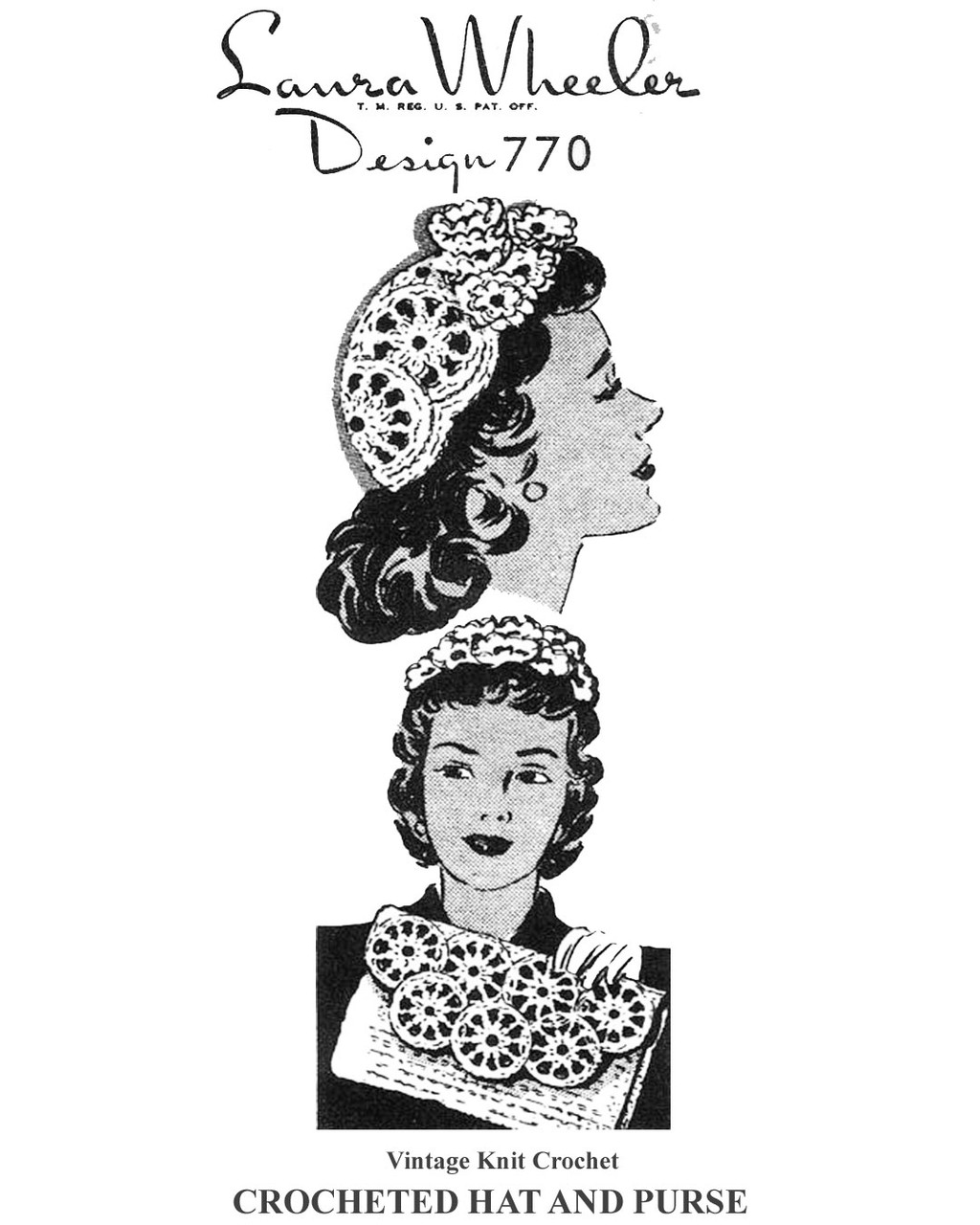 Vintage Crochet Hat Pattern with Medallions Design 770