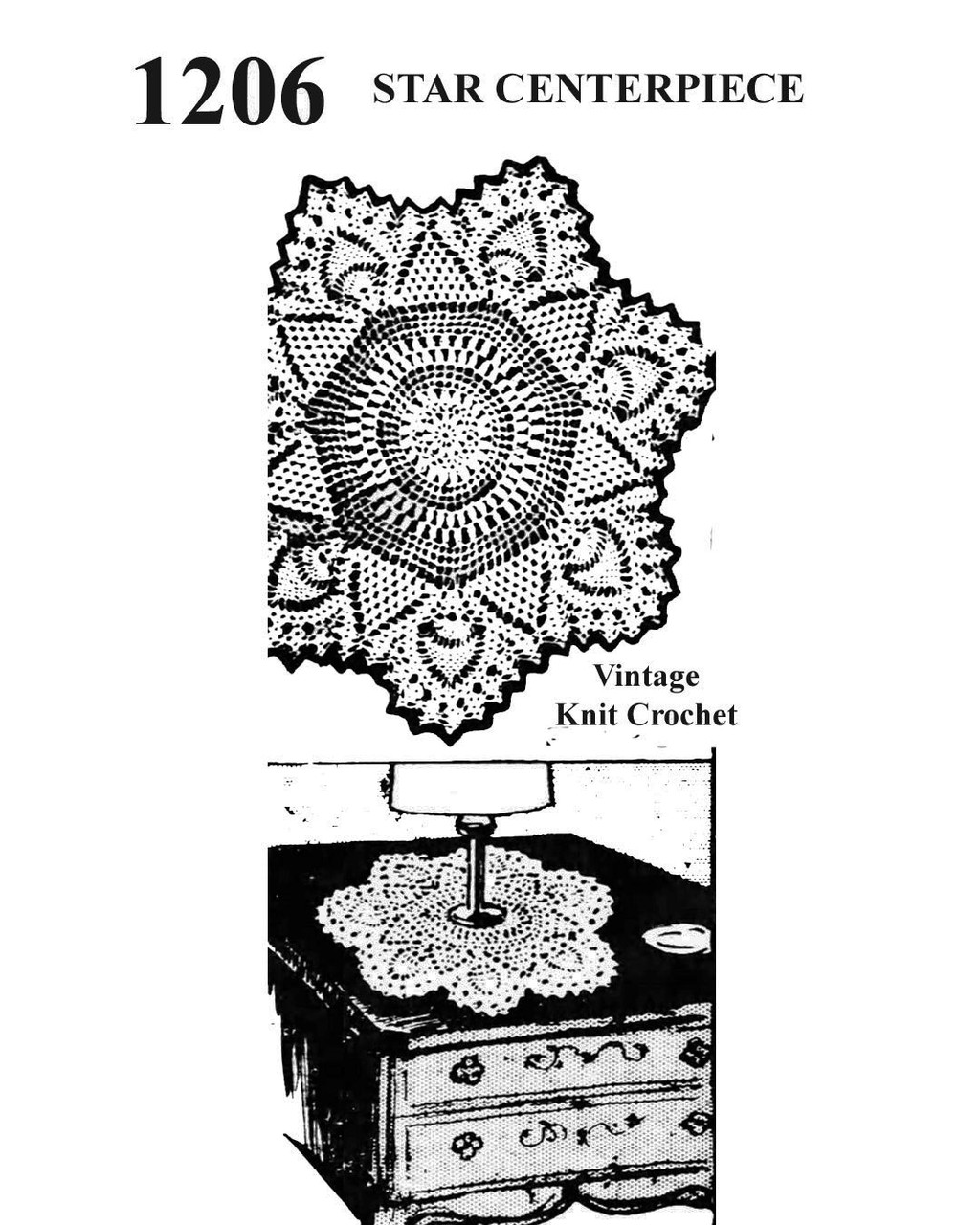 Ellen Bruce Design 1206 Crochet Star Doily pattern