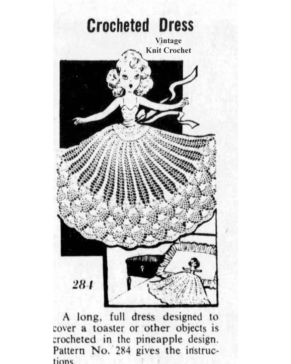 Mail Order Design 284 Crochet Priscilla Dress Newspaper Advertisement