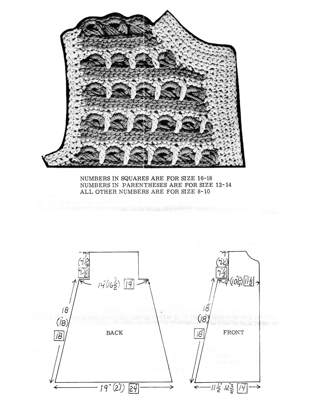 Crochet Sleeveless Jacket Pattern Illustration for Design 7430