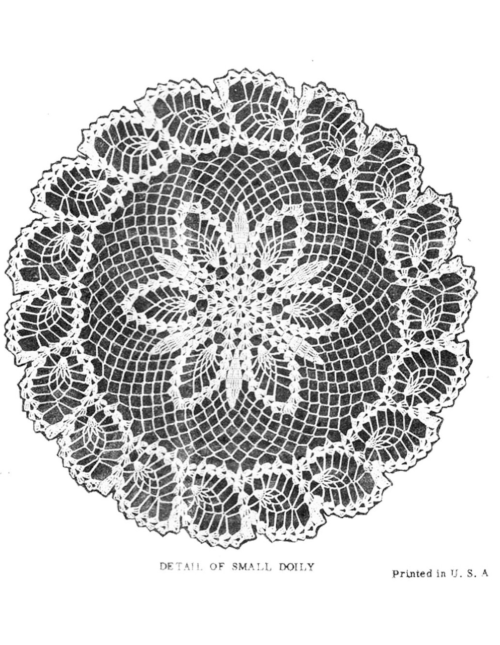 Small Pineapple Doily Pattern Stitch Illustration, Alice Brooks Design 7428