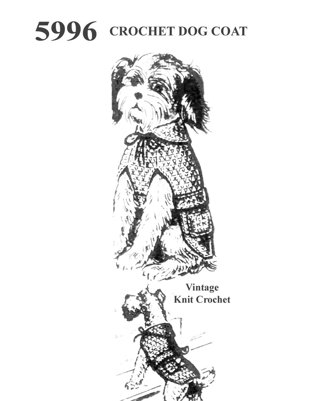 Easy Crochet Dog Coat Pattern Anne Cabot Mail Order 5996