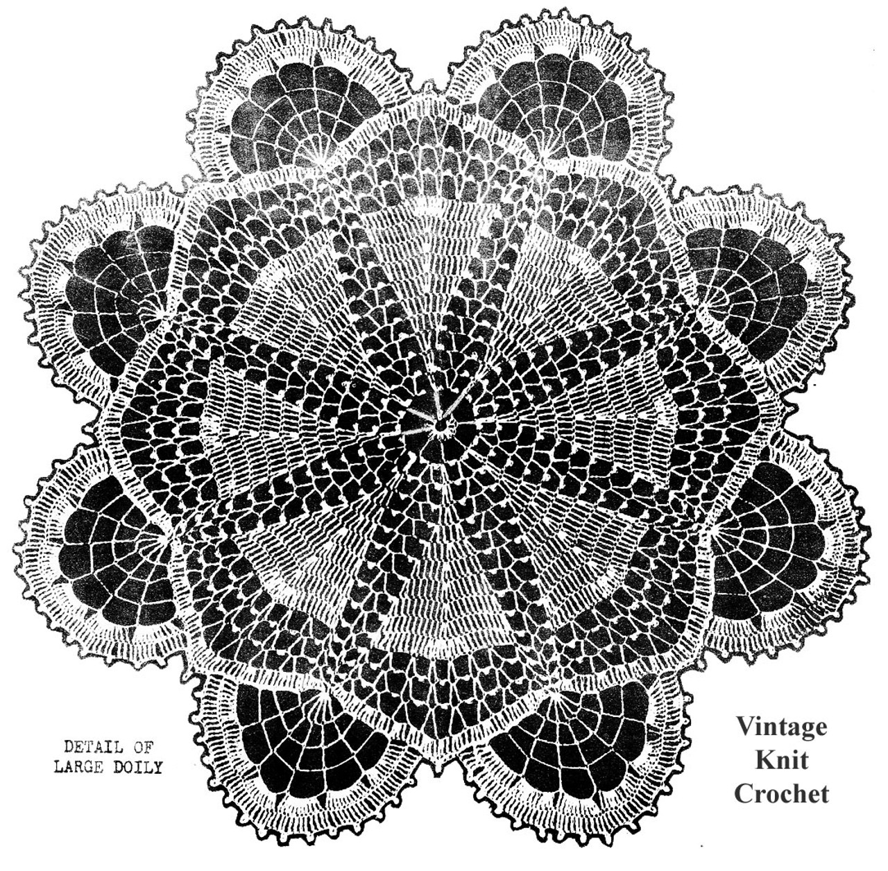 Scalloped Crochet Doily Pattern Illustration, Laura wheeler 2005