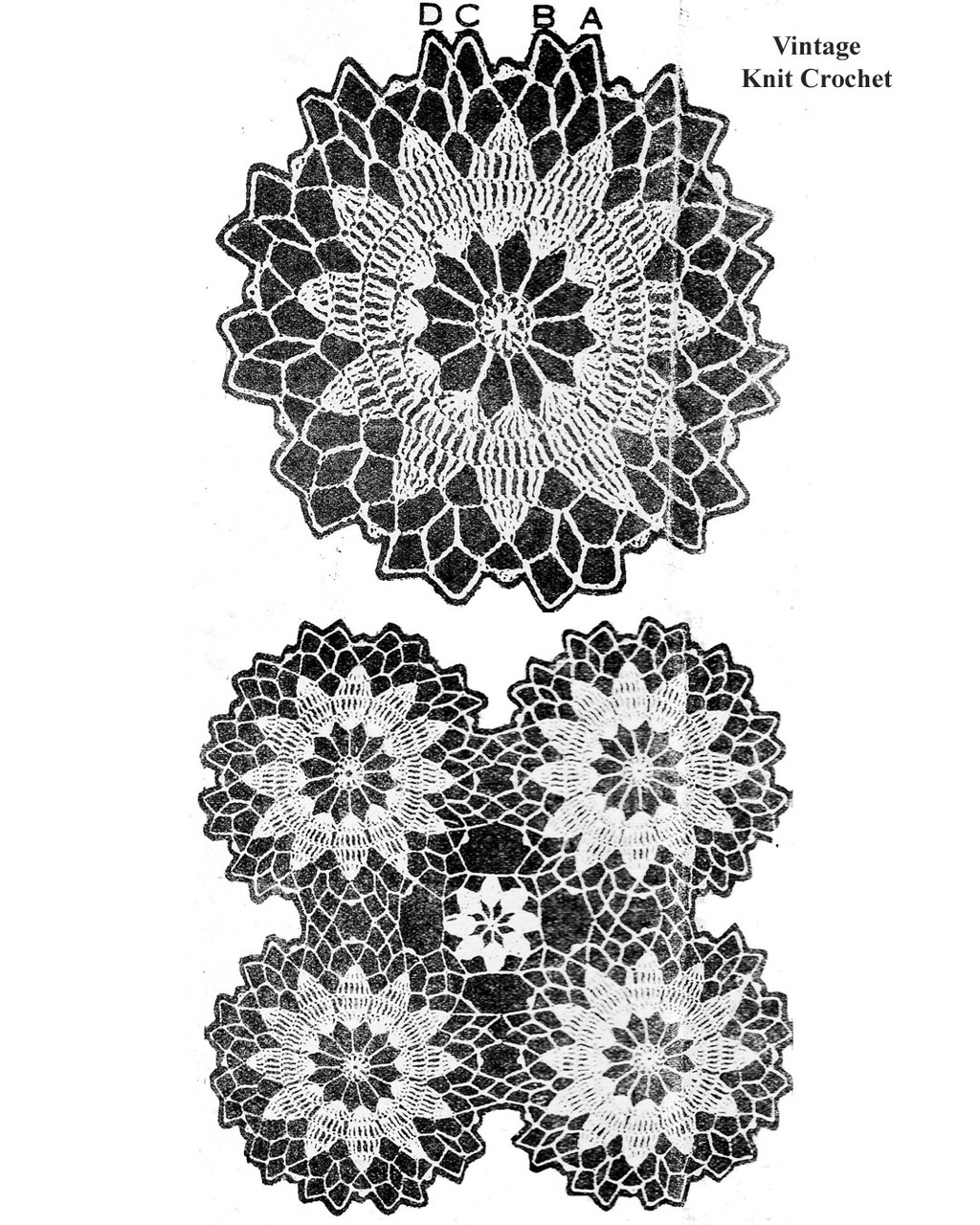 Crochet Flower Motif pattern illustration, Laura Wheeler Design 520