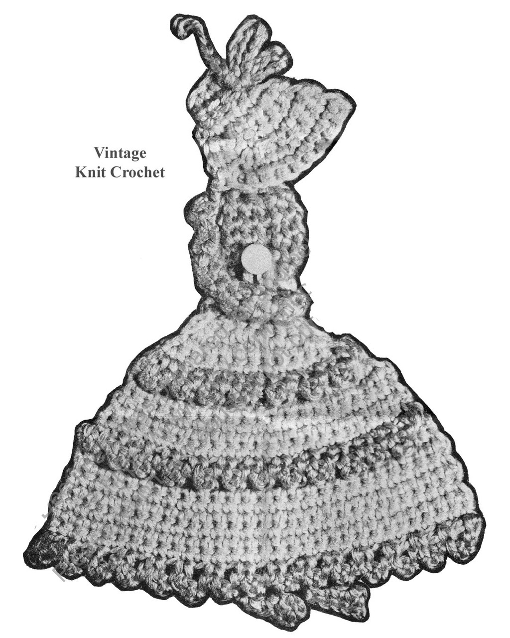 Old Fashioned Girl Potholder Illustration, Mail Order Design 7492