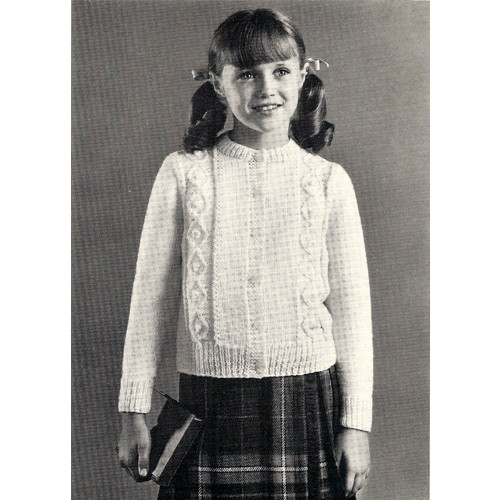 Childs Knit Aran Cardigan Pattern