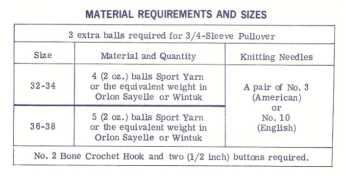 Knitted Shell or Pullover Pattern, Alice Brooks 7108 Mail Order