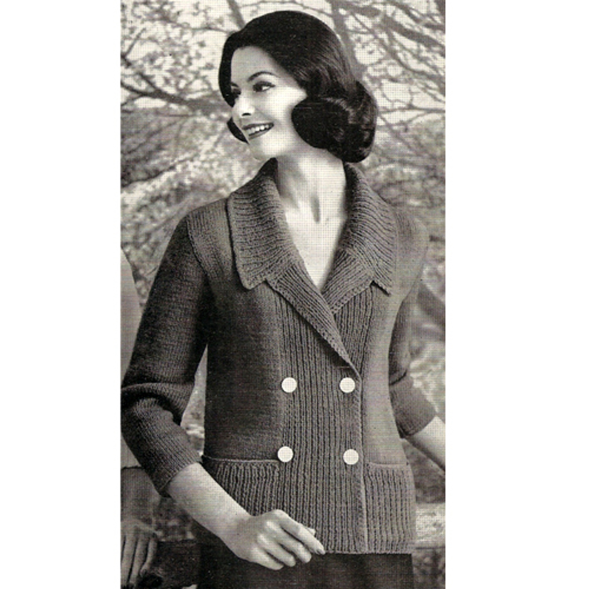 Knit Double Breasted Cardigan Jacket PDF Pattern