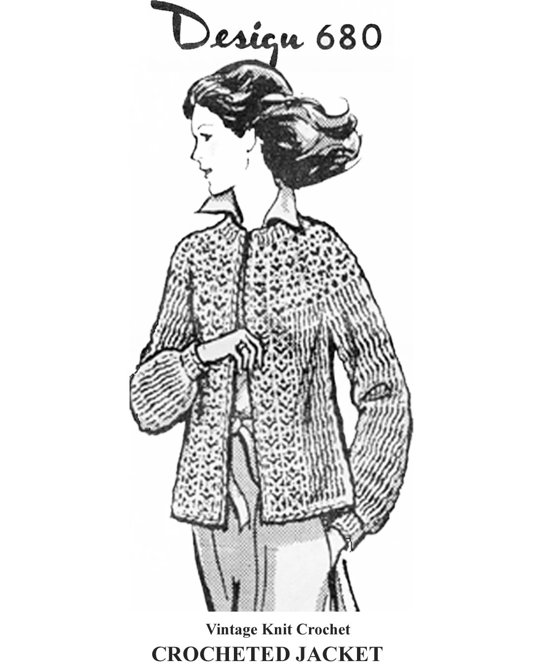 Crochet Lace Jacket Pattern, Small Medium, Laura Wheeler 680, Mail