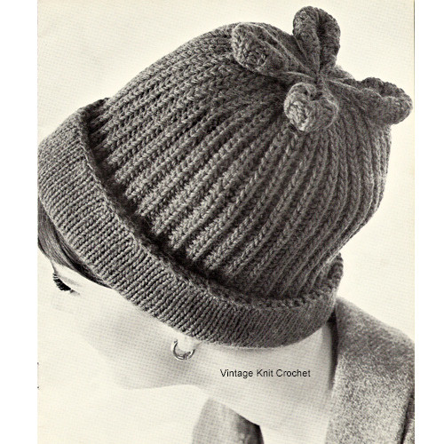 Ribbed Beanie Hat Knitting PDF Pattern