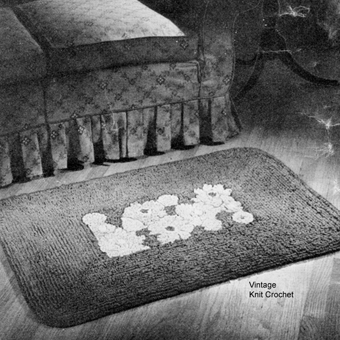 Crochet Flower Rug Pattern, Vintage 1940s