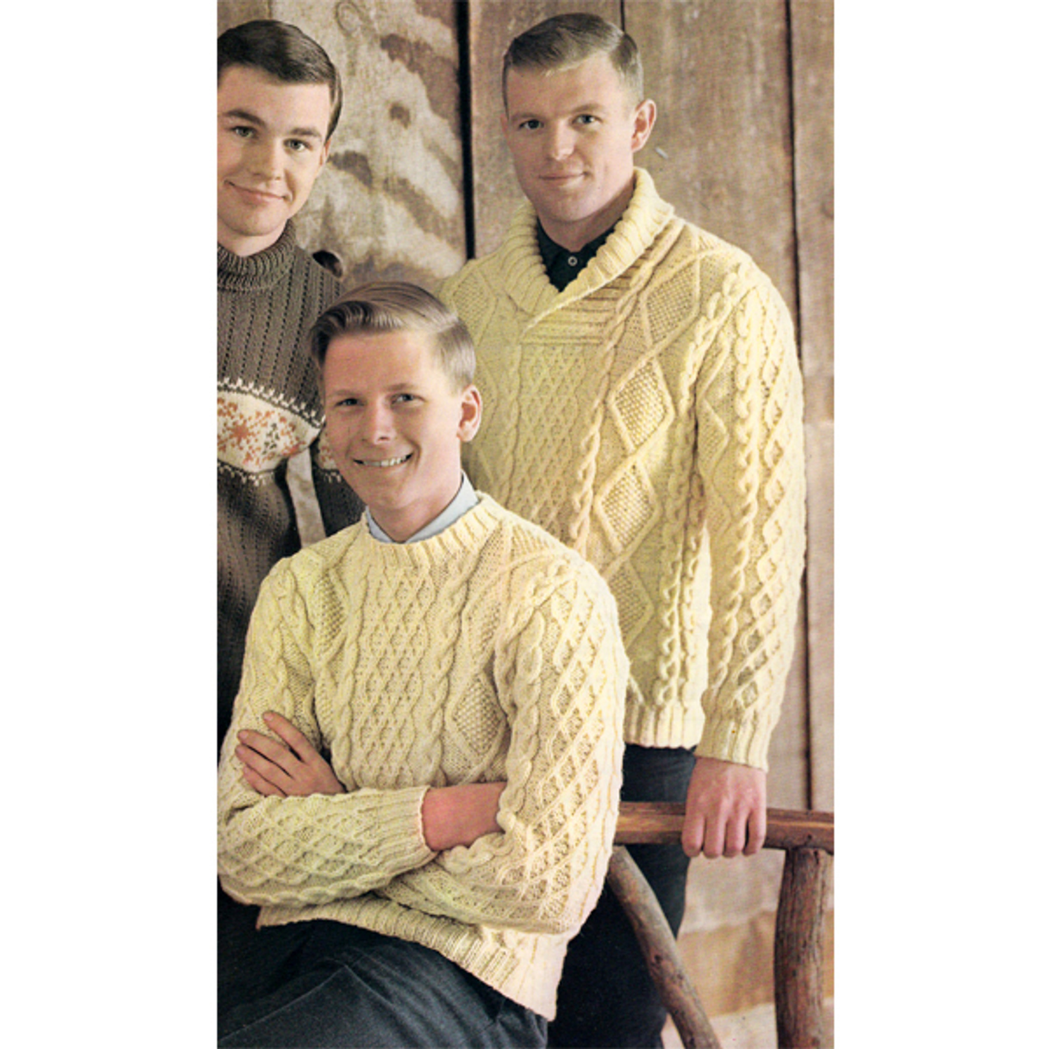 Man Boys Aran Sweater Knitting Pattern