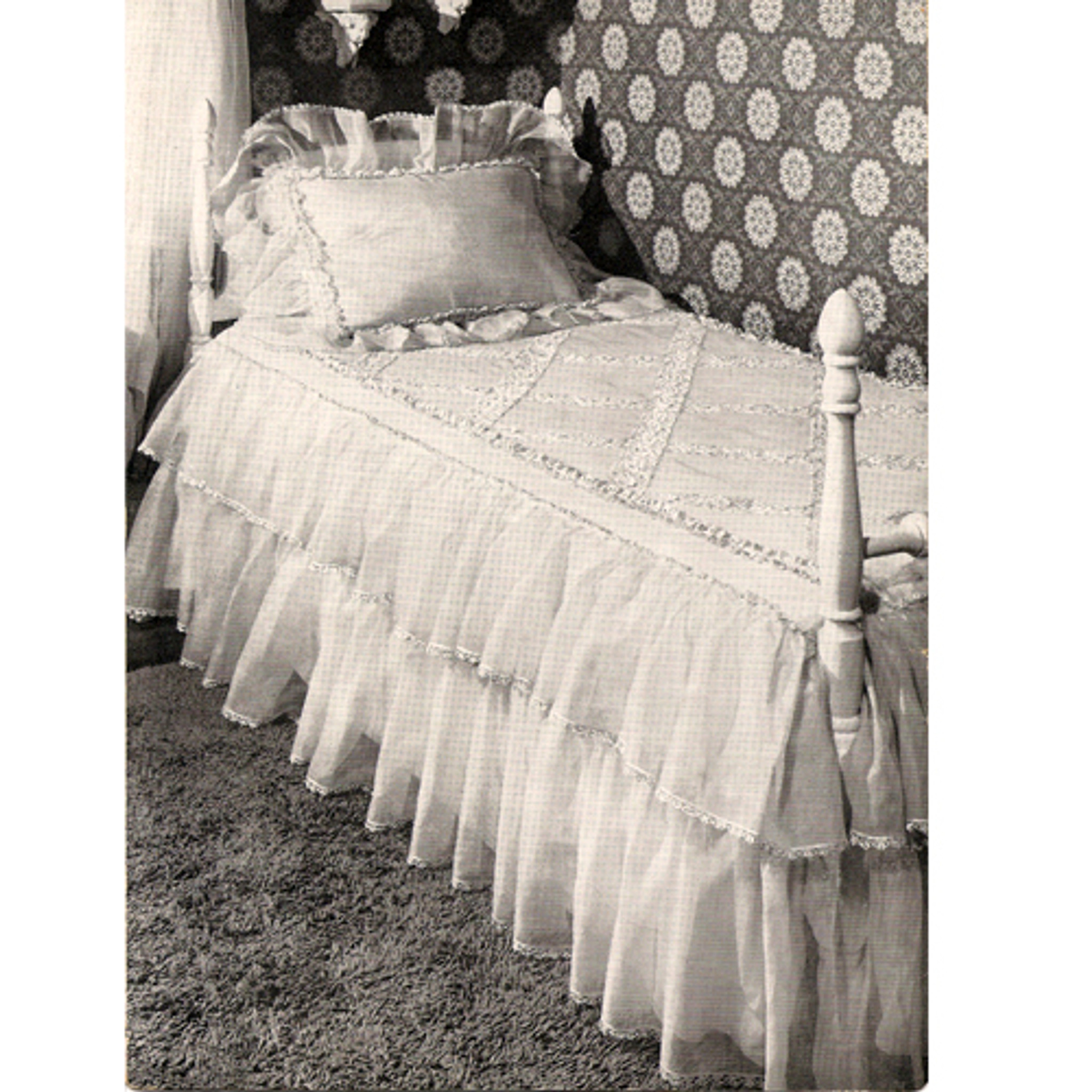 Organdy Crochet Flower Motif Bedspread Comforter Pattern