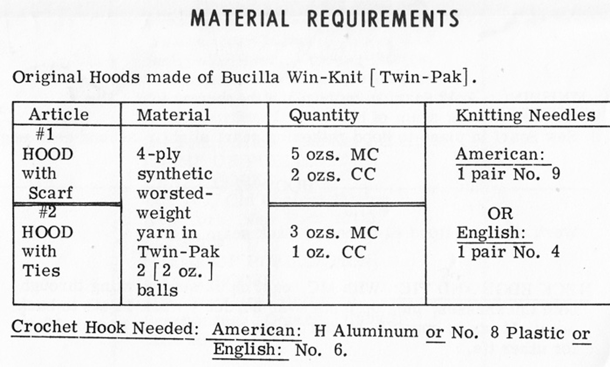 Knitted Scarf Hoods Pattern Mail Order Design 7519