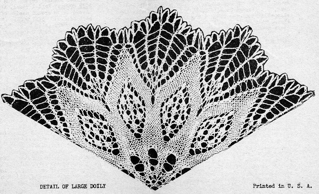Knitted Pinwheel Doily, Flower Motif, Ruffled, Vintage 1950s