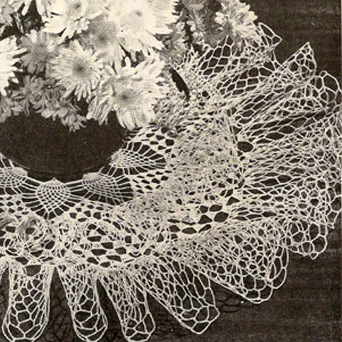 Crochet Ruffled Pineapple Doily Pattern is 13 inches