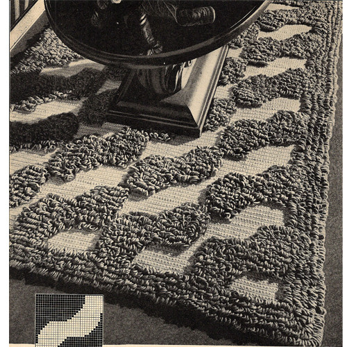 Vintage Crochet Rug Pattern, Circle Motif in Heavy Rug