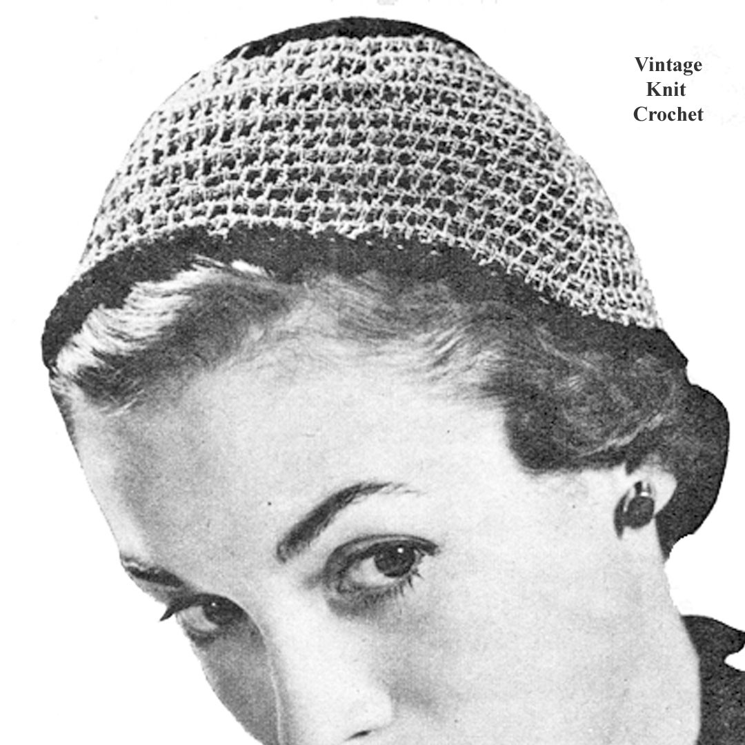 Vintage Crochet Chenille Calot Hat Pattern