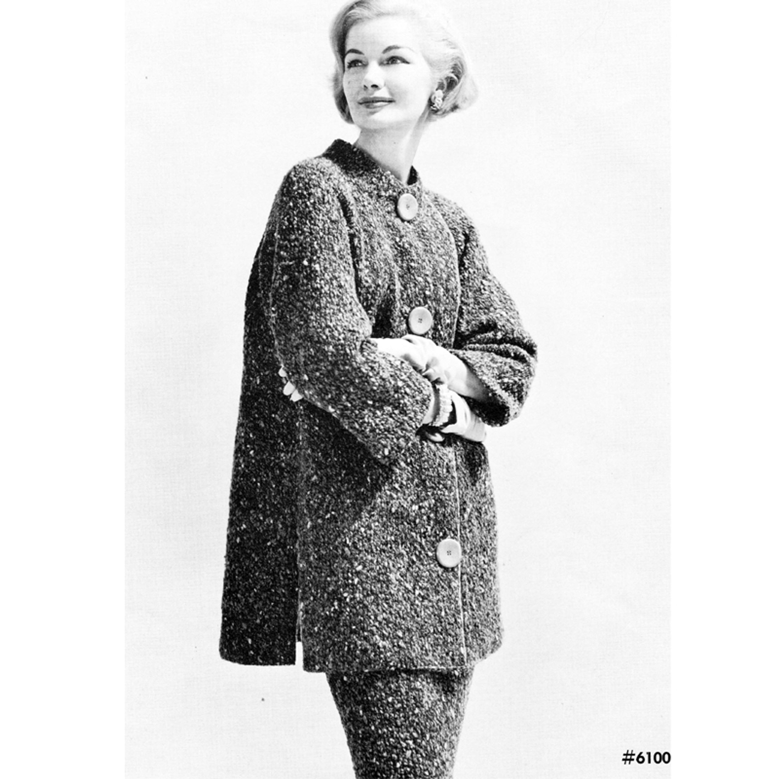 Knitted Tweed Walking Suit Pattern, Size 12 14 16