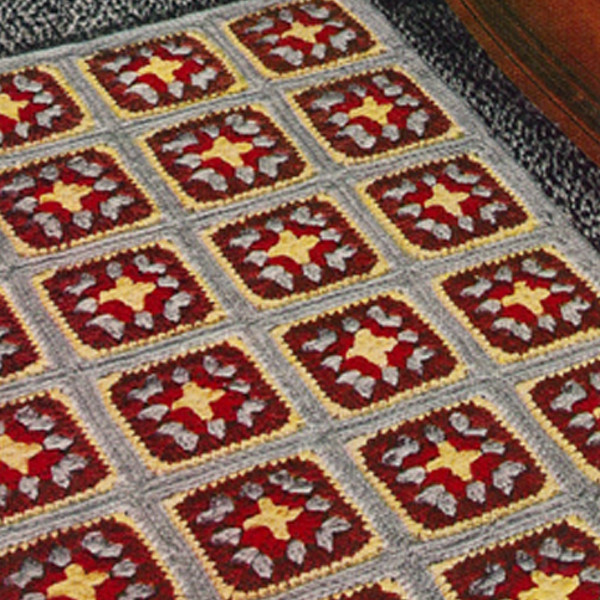 Granny Square Style Rag Rug Vintage Granny Square Crocheted Rug Pattern