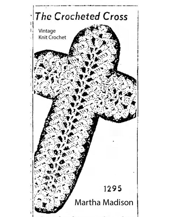 Three Crochet Crosses Pattern, Small Medium Large, Mail Order 1295