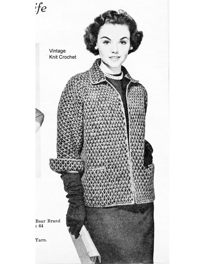Vintage Knitted Cardigan Jacket Pattern