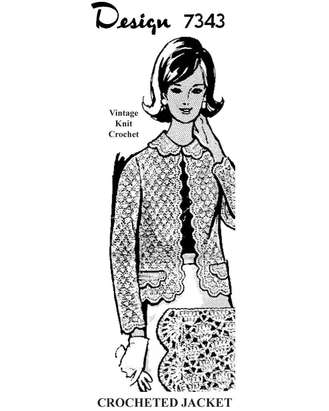 Crochet Lacy Bed Jacket Pattern with Ribbon Ties