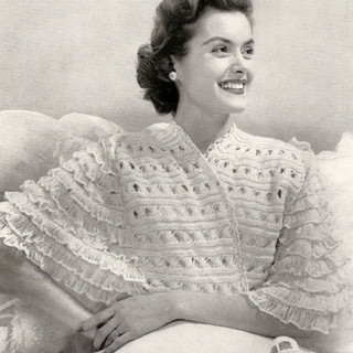 Bed Jacket Knitting Pattern with Hairpin Lace Sleeves