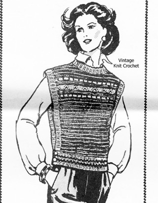 Knitted Tabard Vest Pattern Side Button Design 795 Mail Order