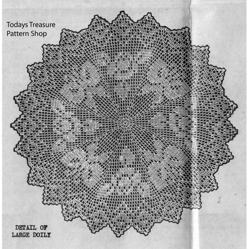 Doily in Filet Crochet Detail