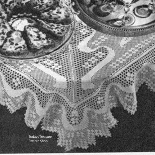 Filet Crocheted Tea Cloth Pattern SPC