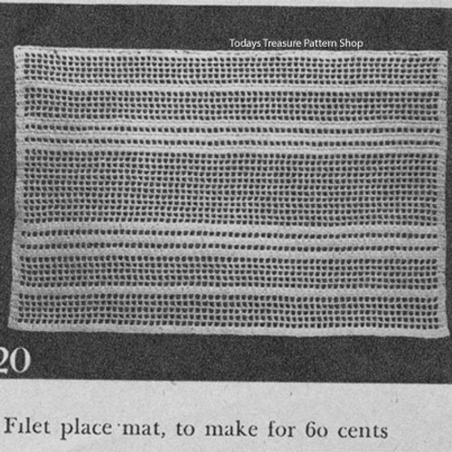 Easy Free Filet Crochet Mats Pattern 
