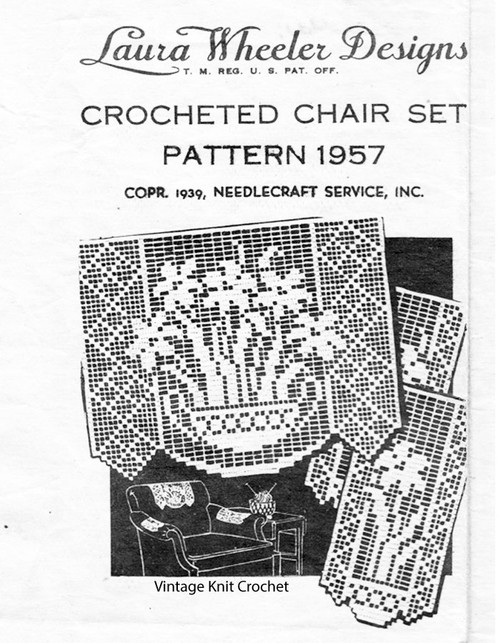 Daffodils in Filet Crochet Pattern, Laura Wheeler 1957