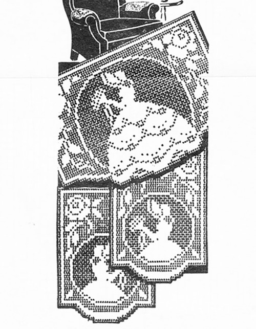 Vintage Old Fashioned Girl Filet Crochet Pattern