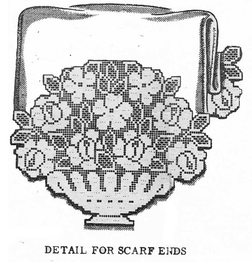 Filet Crochet Rose Bouquet Chair Set Laura Wheeler 419