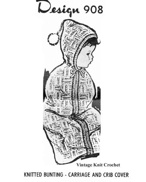 Baby Bunting Blanket Knitting Pattern Design 908