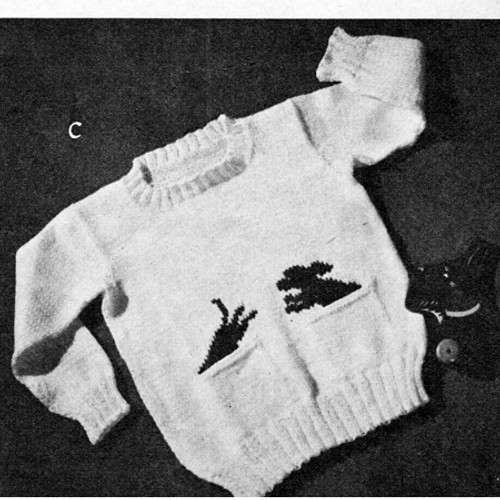 Toddler Dog Cat Pullover Knitting Pattern 
