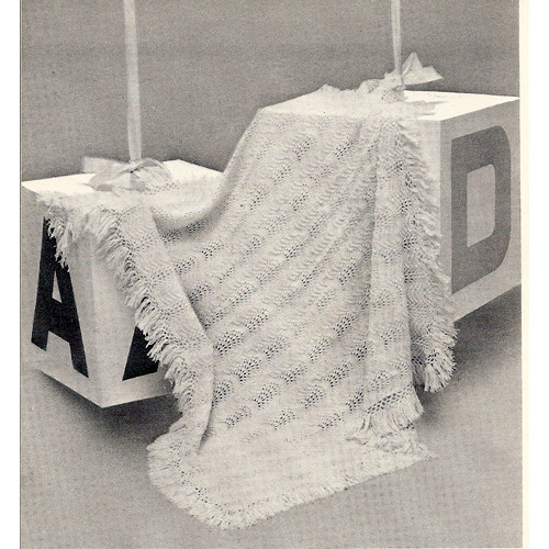 Vintage Knitted Baby Shawl Pattern 
