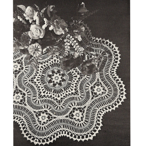 Hairpin Lace Doily with Scalloped Edges