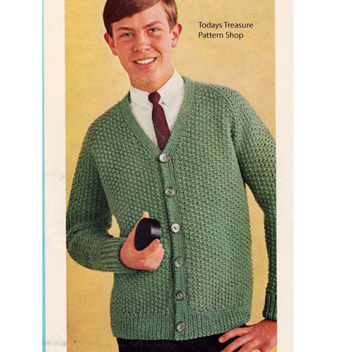 Vintage Boys Cardigan Knitting Pattern from McCalls